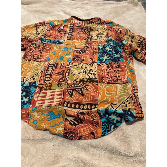 Vintage 80’s FRANK Button Down Short Sleeve Shirt Size Large - Picture 8 of 9